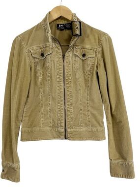 VINTAGE Y2K JLO by Jennifer Lopez Moto Jacket Tan Corduroy S